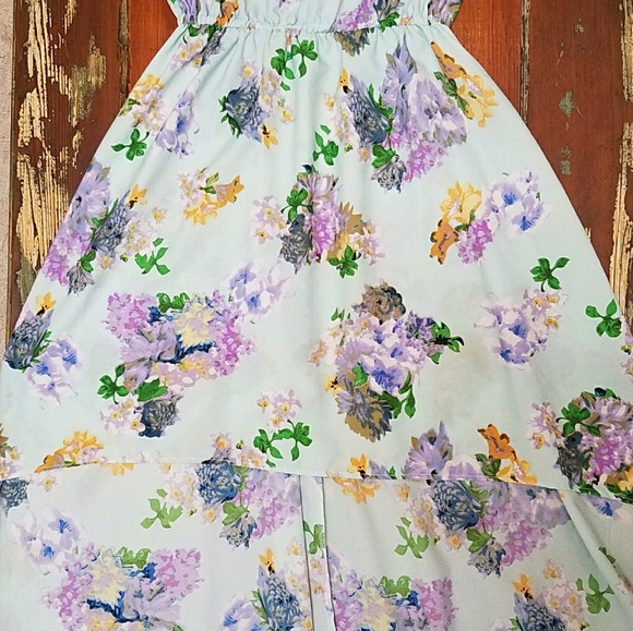 Beautiful floral Dress  mint green Sz S - Picture 3 of 5